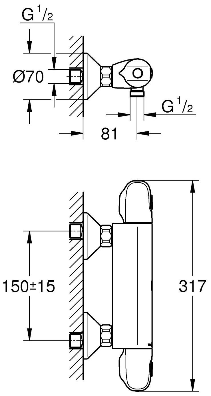 Смеситель для душа Grohe 34143003, однозахватный