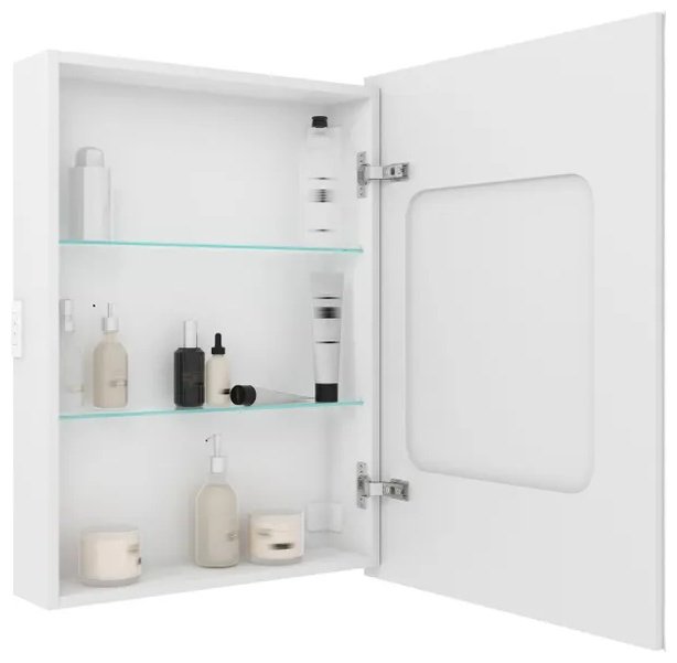 Шкаф зеркальный навесной Континент Allure, 60x15x80 см, белый купить,NaN