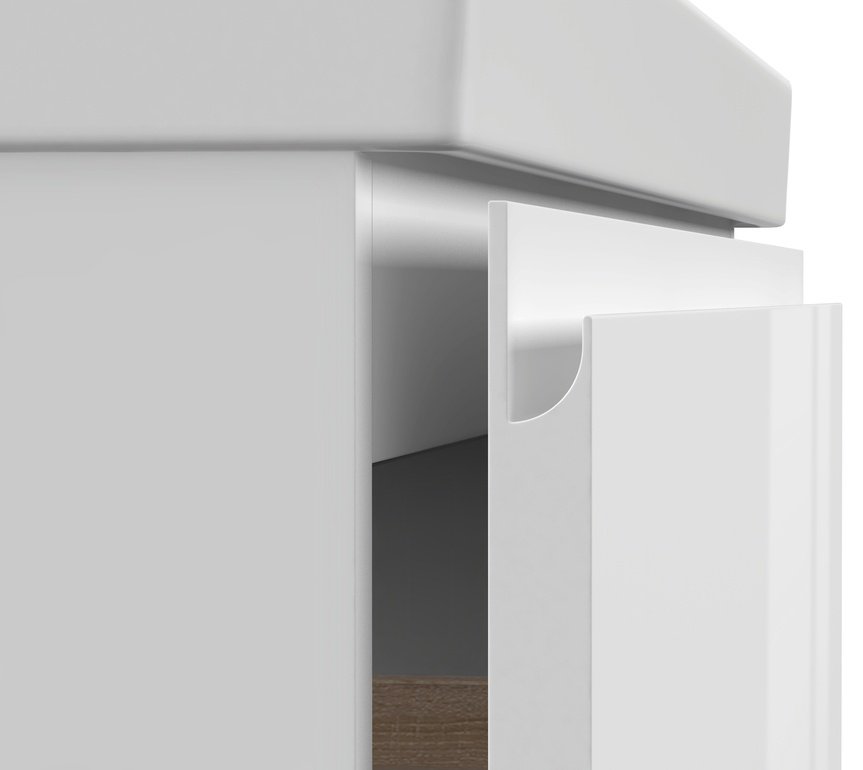 Тумба с раковиной Cersanit MODUO SLIM 50, 50x64x35 см, белый, светло-коричневый купить,NaN
