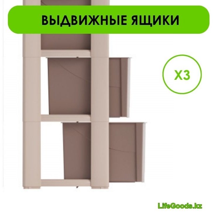 Комод пластиковый LifeGoods.kz LG35581 47.5х71х30 см купить,NaN