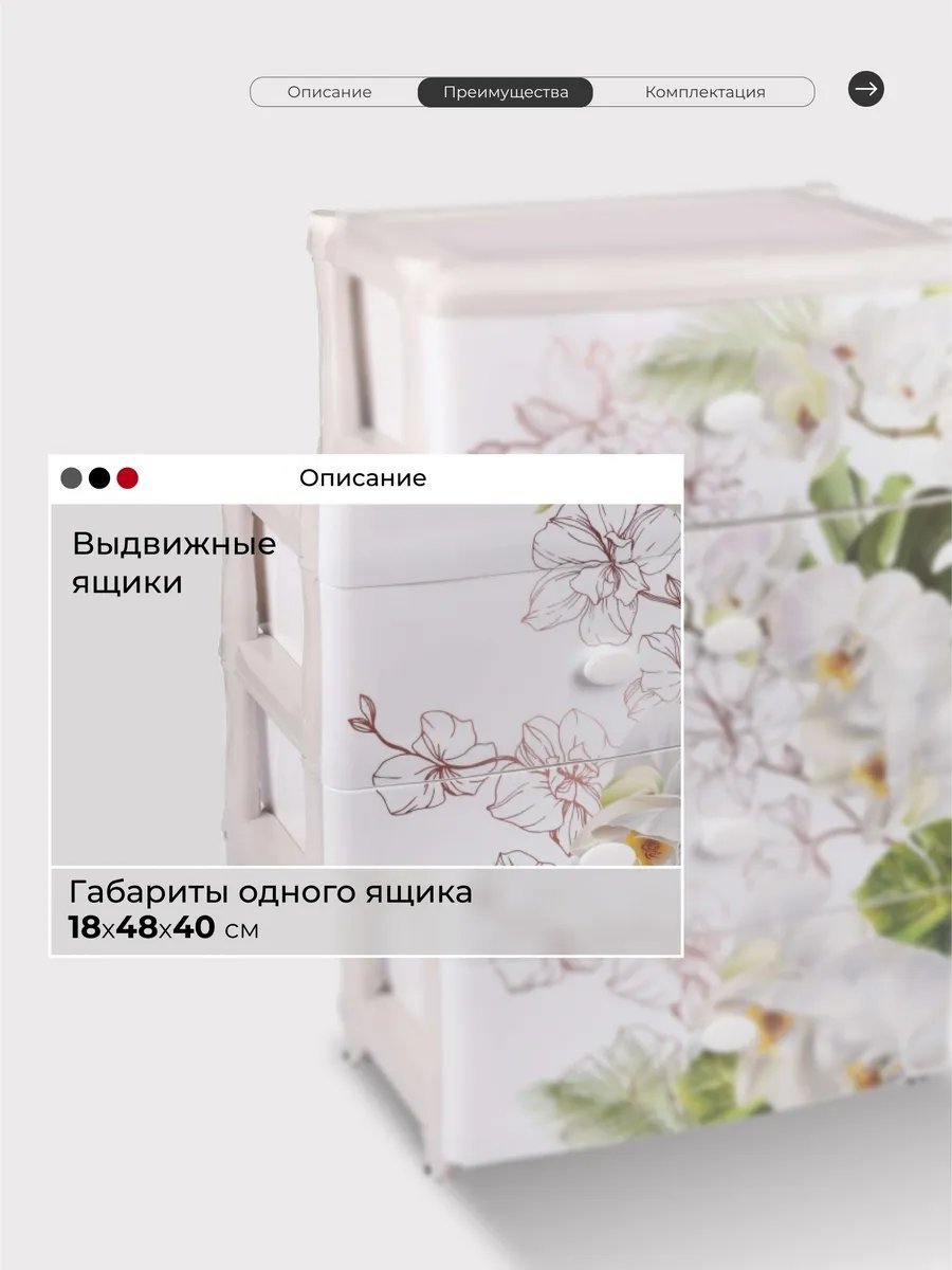 Комод пластиковый Альтернатива 198380737 55.5х90.5х44 см купить,NaN