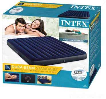 Матрас Intex 64755, 203x183x25 см, насос отсутствует купить,NaN