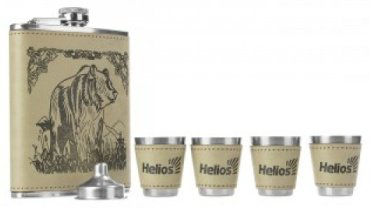 Helios Набор Медведь (фляжка 240 мл + 4 стопки + воронка) (HS-N-B-А08) Helios купить,NaN