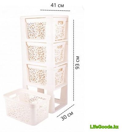 Комод пластиковый LifeGoods.kz LG49655 30х93х41 см купить,NaN