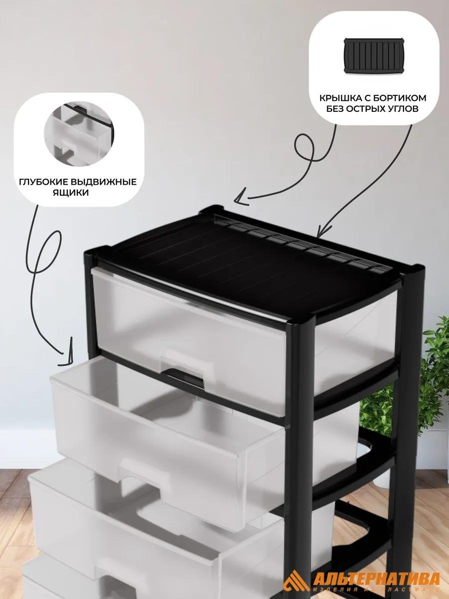 Комод пластиковый Альтернатива 67EC056865694093 56х100х39 см купить,NaN