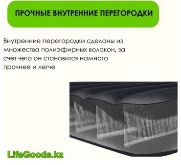 Матрас LifeGoods.kz LG12168, 200x150x25 см, насос внешний электрический купить,NaN