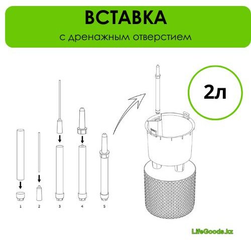 Кашпо для дома LifeGoods.kz 2 л, пластик купить,NaN