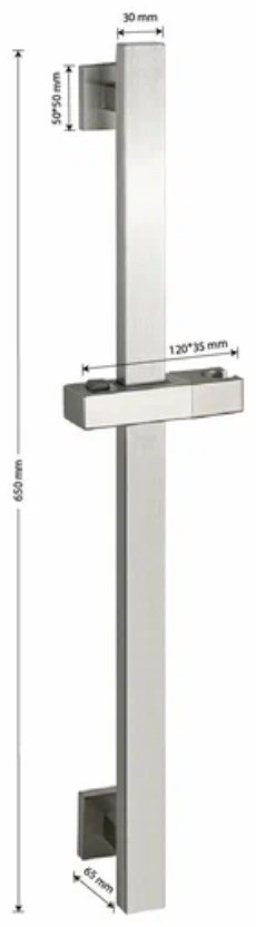 MAGNUS штанга для душа 650х30 мм 9282, металл