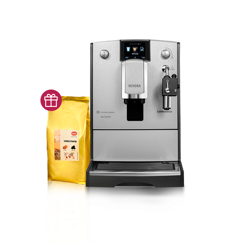 Кофемашина Nivona CafeRomatica NICR 670+кофе Nivona Latina Fuerte 1кг серебристая купить,NaN
