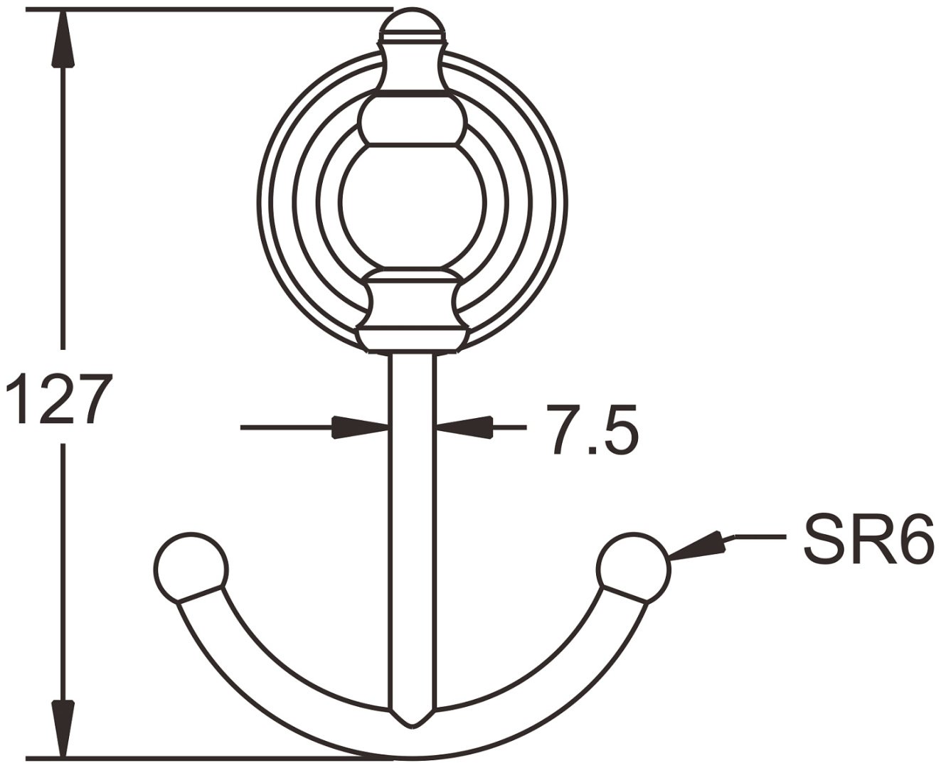 KABINKA.KZ крючок K0000234267 1 шт, латунь