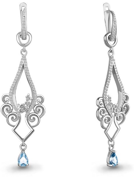 Серьги Aquamarine 4452205А  купить,NaN