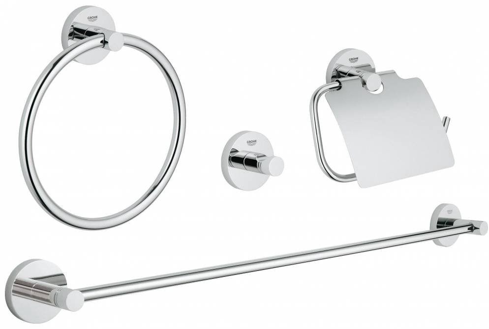 Grohe набор держателей Essentials Master Bathroom 40776001 4 шт, металл купить,NaN