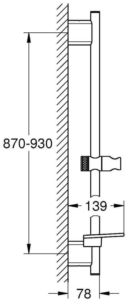 Grohe штанга для душа 930 мм 26603DC0, латунь купить,NaN