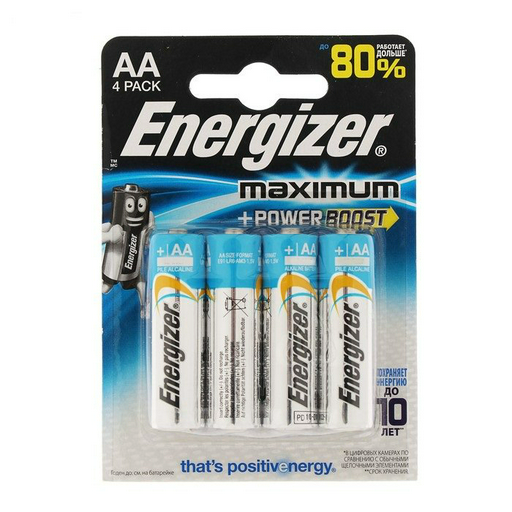 Элемент питания Energizer LR6 AA Maximum Alkaline 4 шт