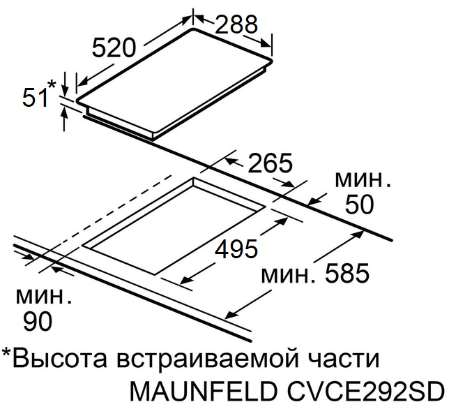 Встраиваемая варочная поверхность Maunfeld EVCE292SDPBK Black