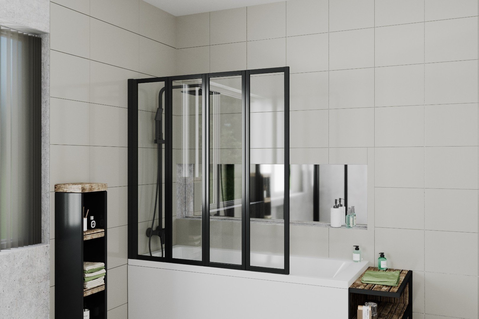 Душевая шторка Cerutti BOUNA-B складная, универсальная