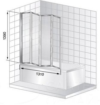 Душевая шторка Cerutti BOUNA-B складная, универсальная