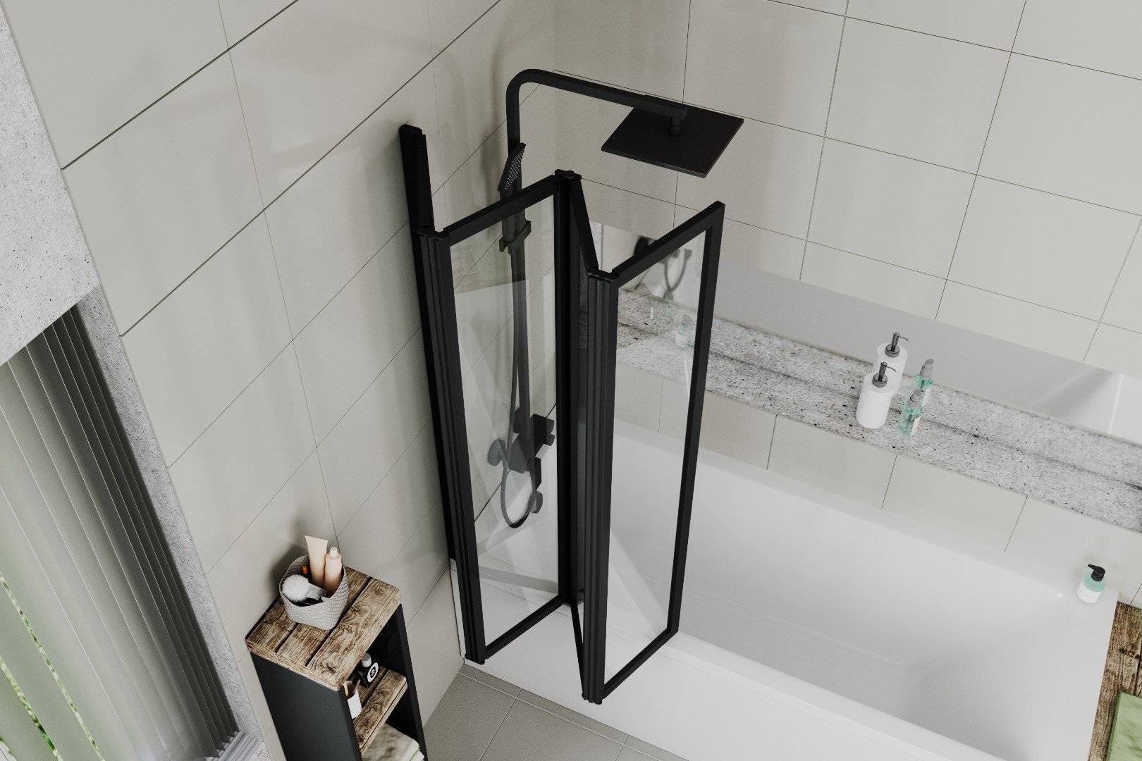 Душевая шторка Cerutti BOUNA-B складная, универсальная