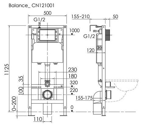Ceramicanova рамная инсталляция CN121002MB купить,253526