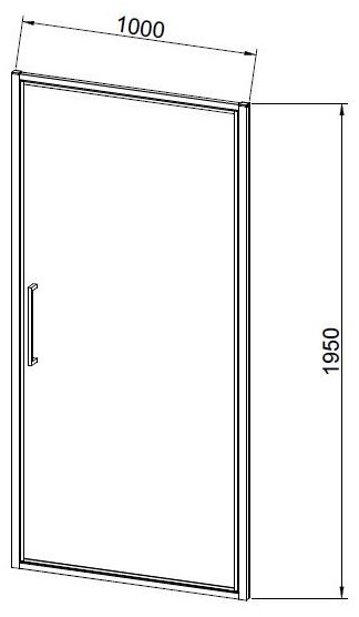 Душевое ограждение KABINKA.KZ одностенное Slim 8mm VDP-4SL100CLB, 1000х1950 мм купить,NaN