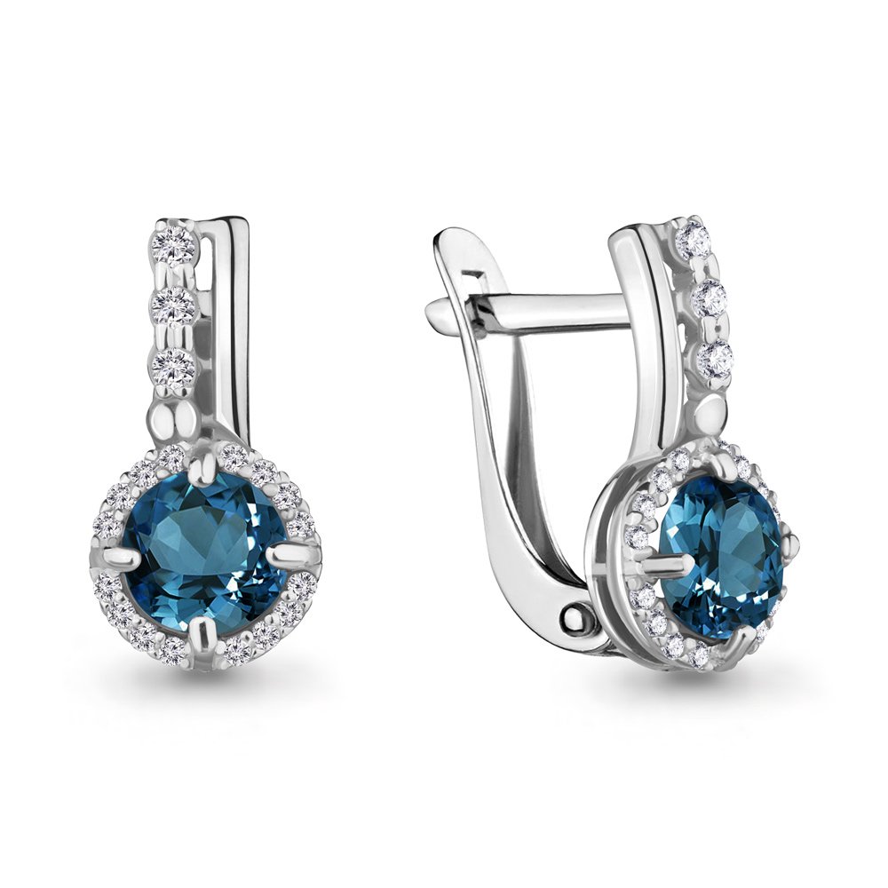 Серьги Aquamarine 4469708А 2,8гр. купить,NaN