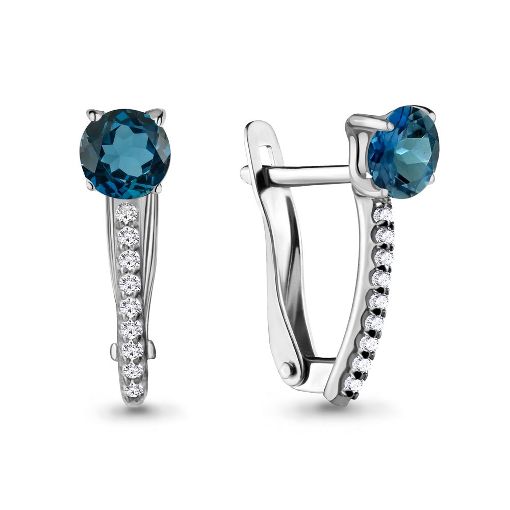 Серьги Aquamarine 4406208А 1,9гр. купить,NaN