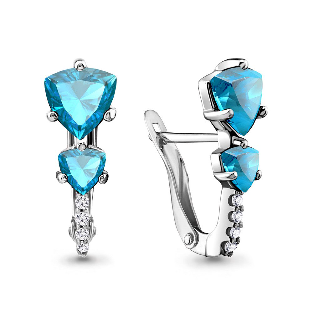 Серьги Aquamarine 4413305А 2,6гр. купить,NaN