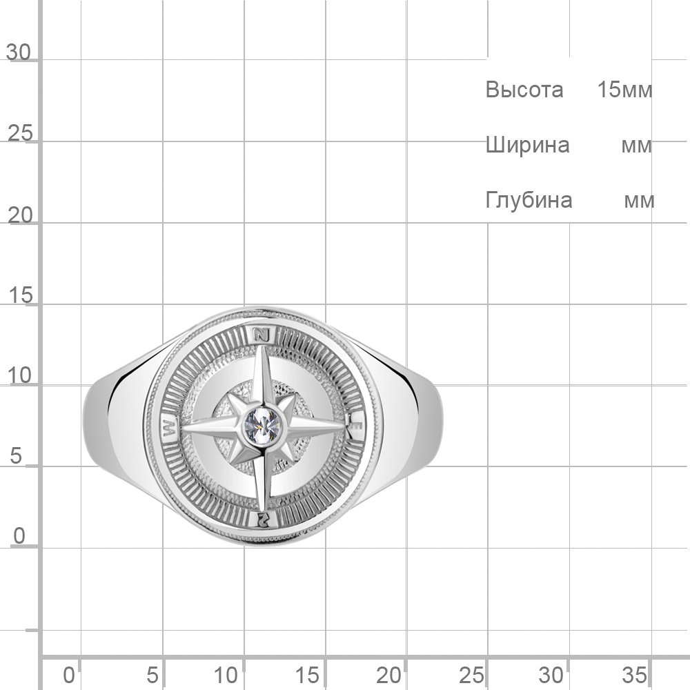 Мужская печатка Aquamarine 67446 20,5р 4гр. купить,NaN