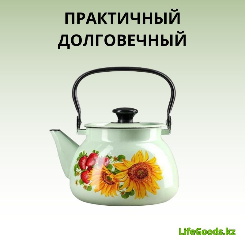 LifeGoods.kz чайник LG56210 3 л, эмалированная сталь