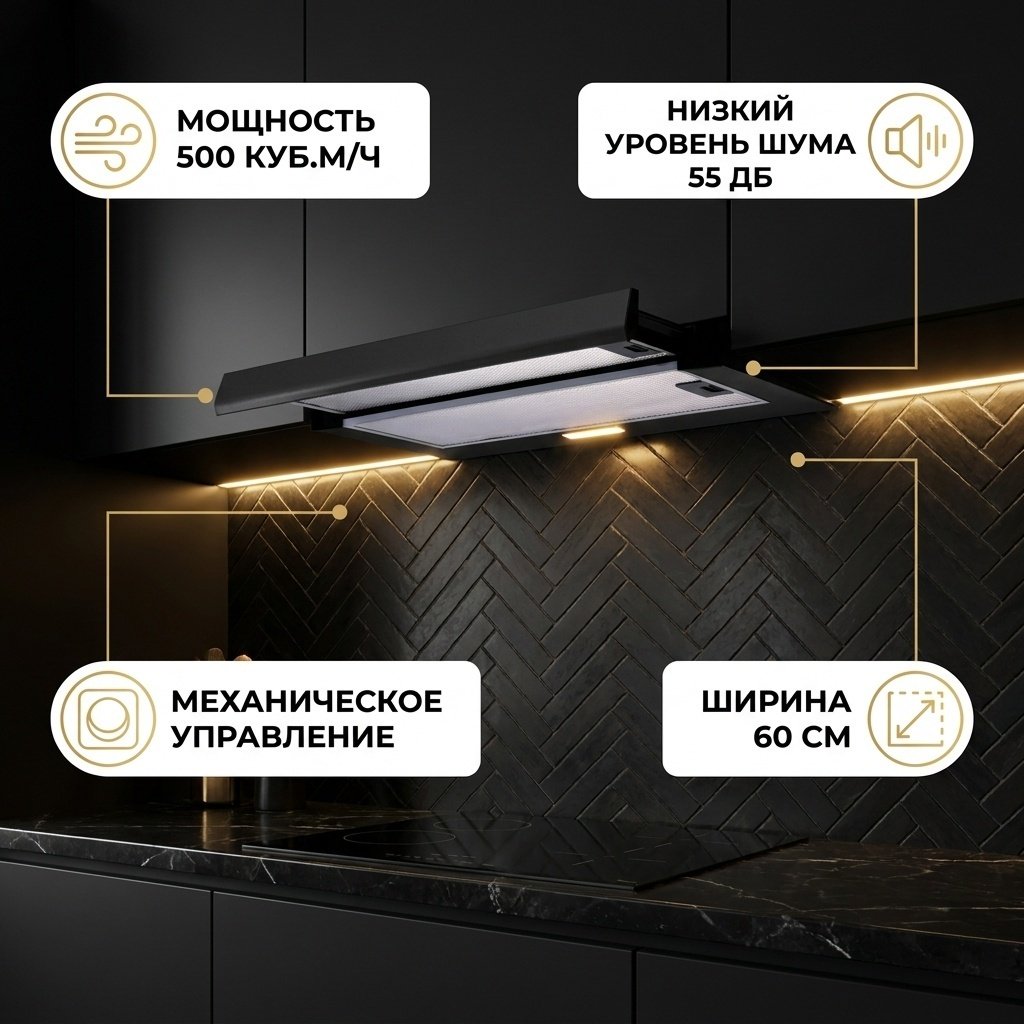 Вытяжка NEXME TH60B черный