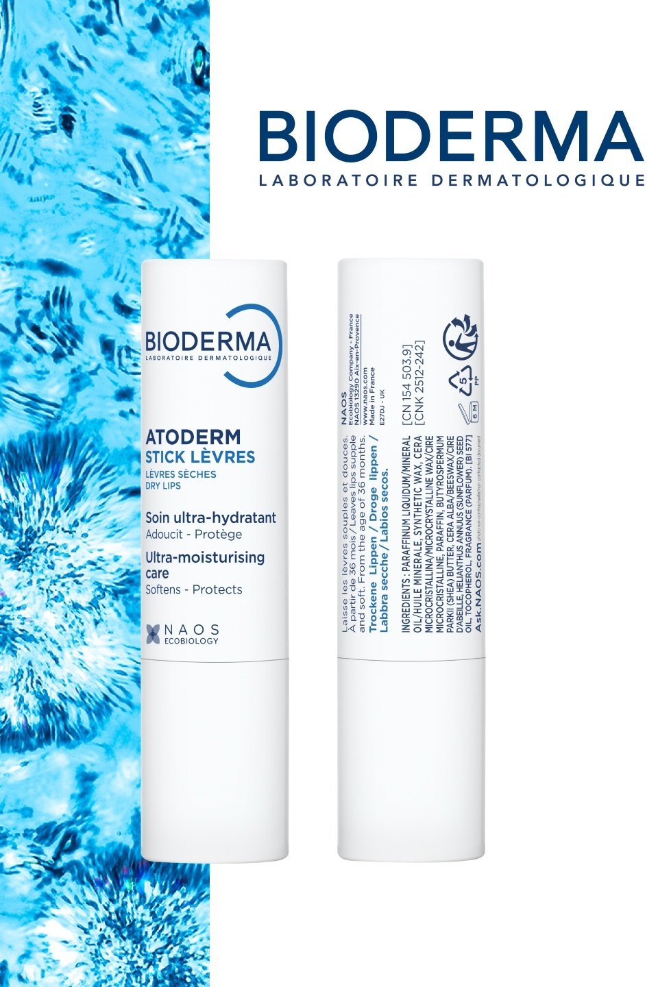 Bioderma бальзам Atoderm Stick Levres 4 г купить,NaN
