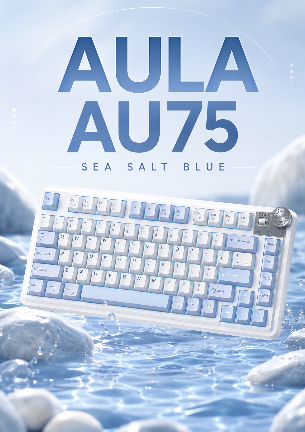 Клавиатура AULA AU75 SEA SALT BLUE голубой купить,20898