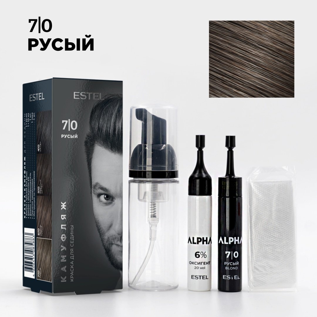 ESTEL PROFESSIONAL Alpha Homme 7/0 русый тонирующая пена 10 мл