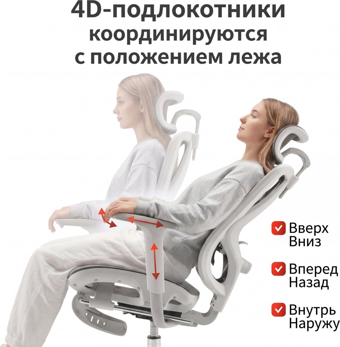 Компьютерное кресло Sihoo M57B-N105, серый
