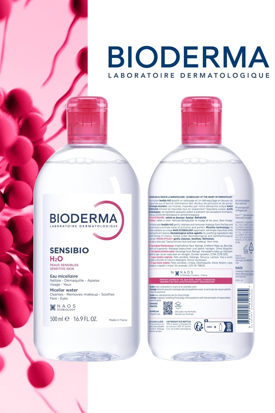 Bioderma Sensibio H2O мицеллярная вода 500 мл купить,NaN