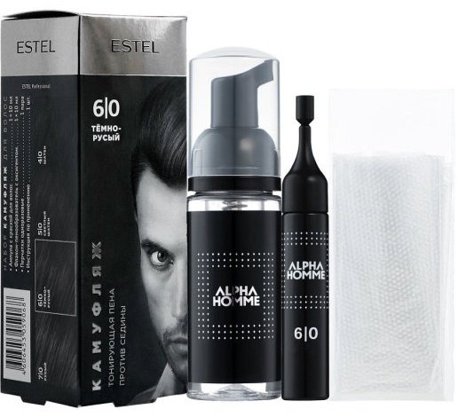ESTEL PROFESSIONAL Alpha Homme 6/0 темно-русый тонирующая пена 10 мл