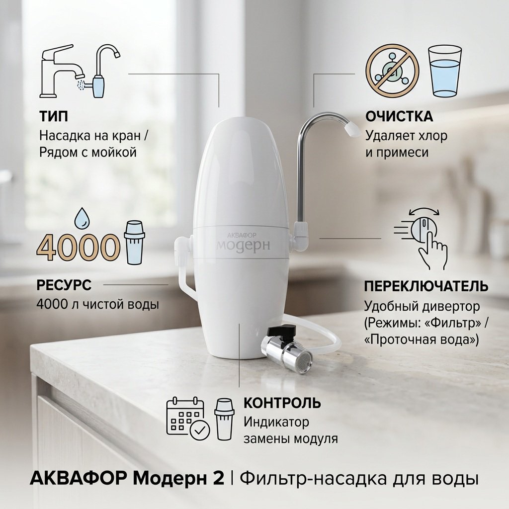 Фильтр Аквафор Модерн 2, степеней очистки: 1