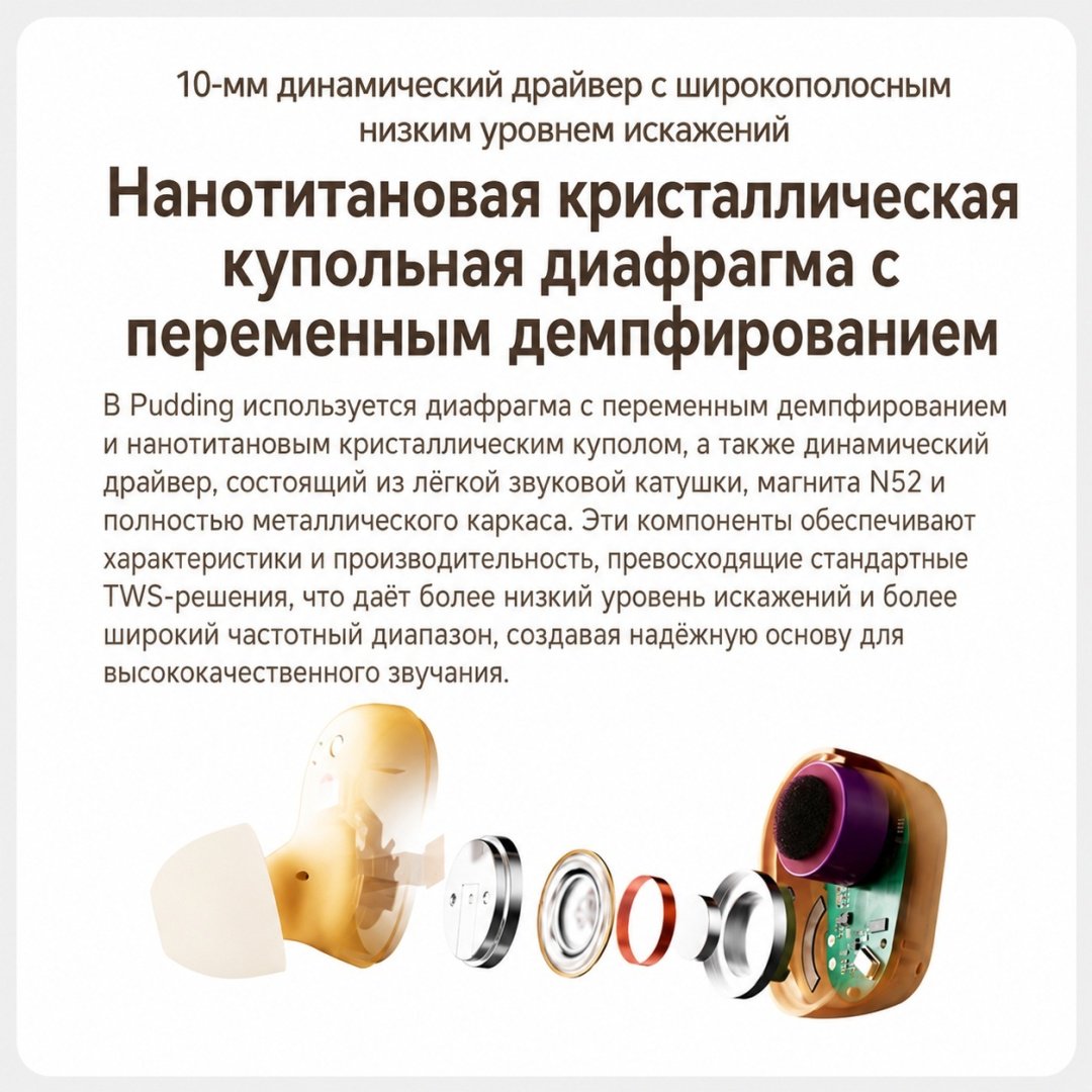 Наушники MOONDROP Pudding черный купить,24990