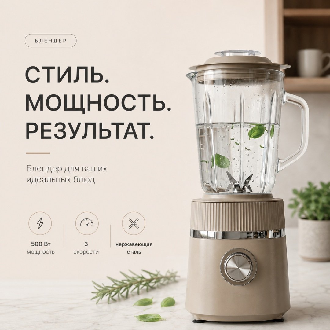 Блендер стационарный NEXME SB-77 бежевый
