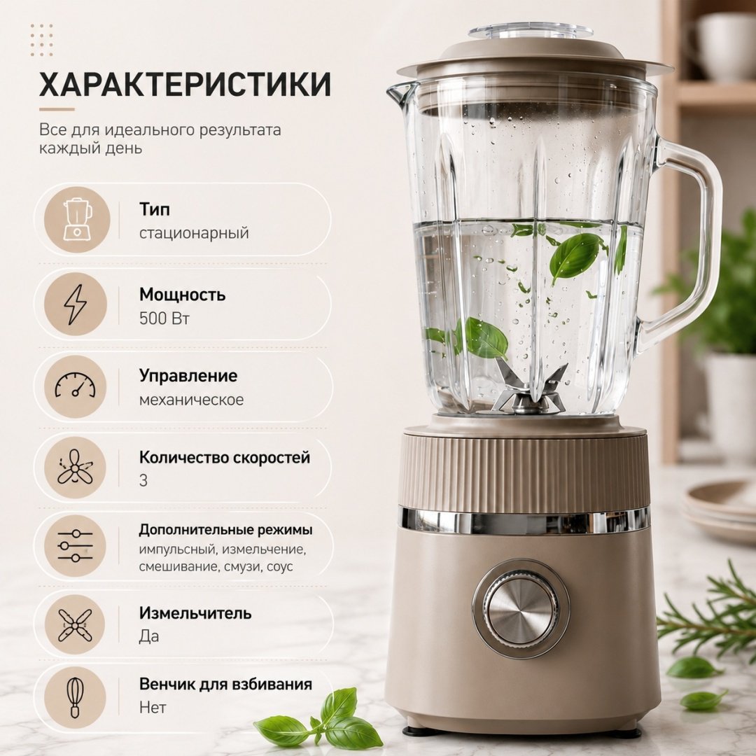 Блендер стационарный NEXME SB-77 бежевый