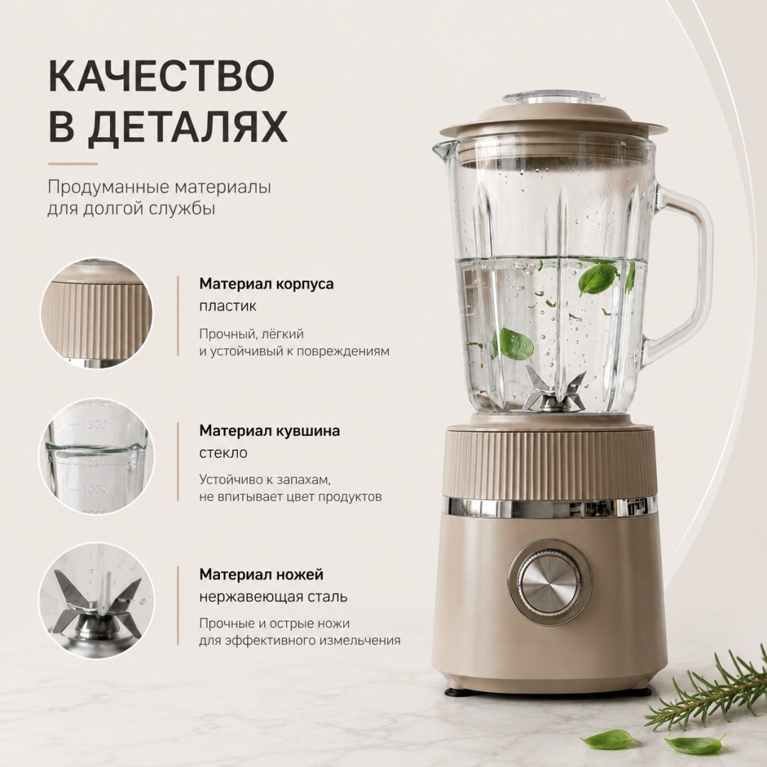 Блендер стационарный NEXME SB-77 бежевый