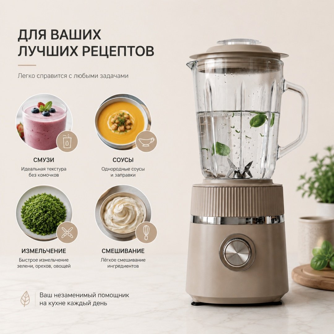 Блендер стационарный NEXME SB-77 бежевый