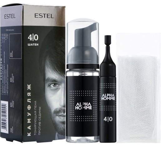 ESTEL PROFESSIONAL Alpha Homme 4/0 шатен тонирующая пена 10 мл