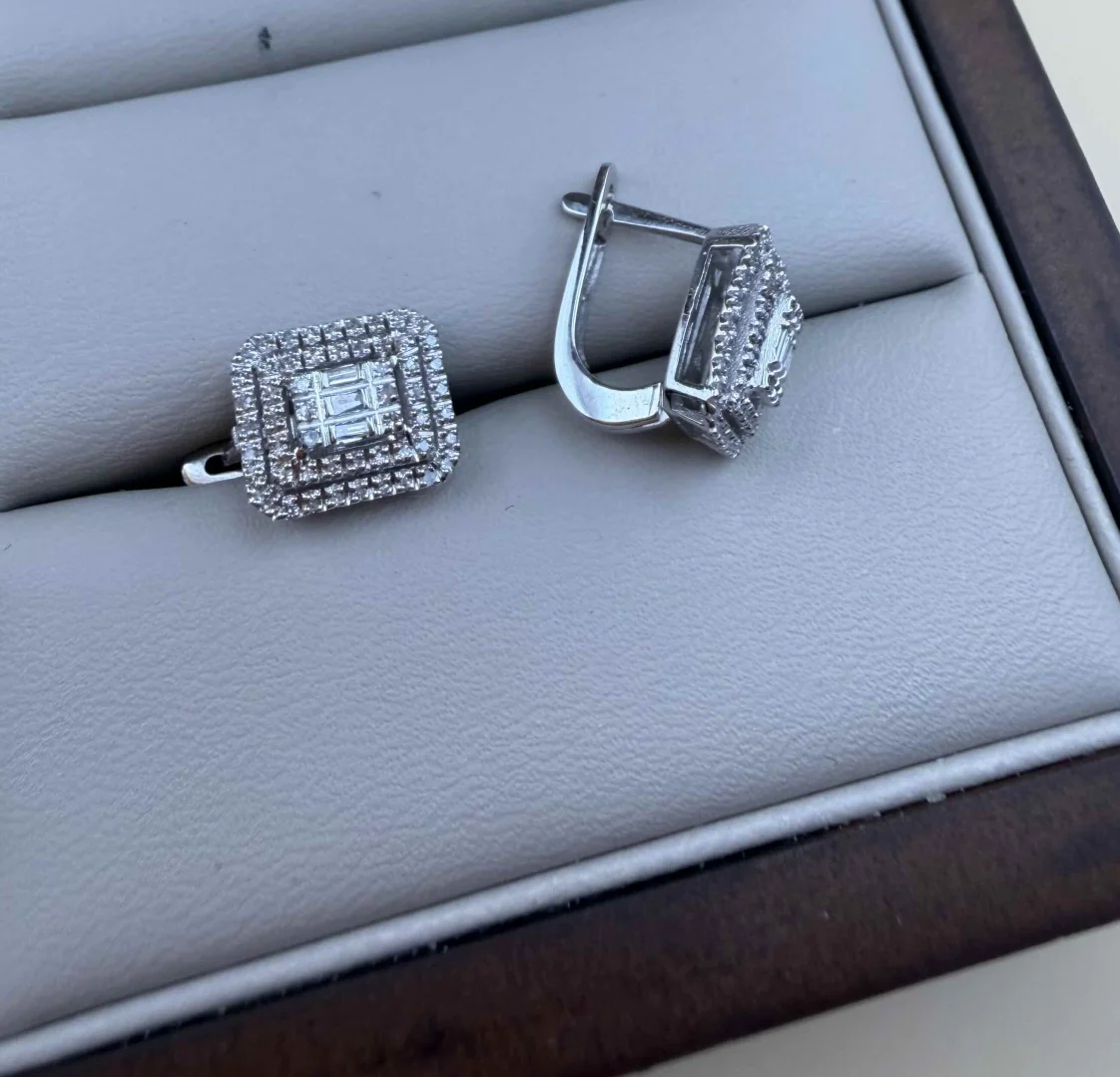 Серьги Luxrai N650 вес 2.81 г золото, бриллиант купить,NaN