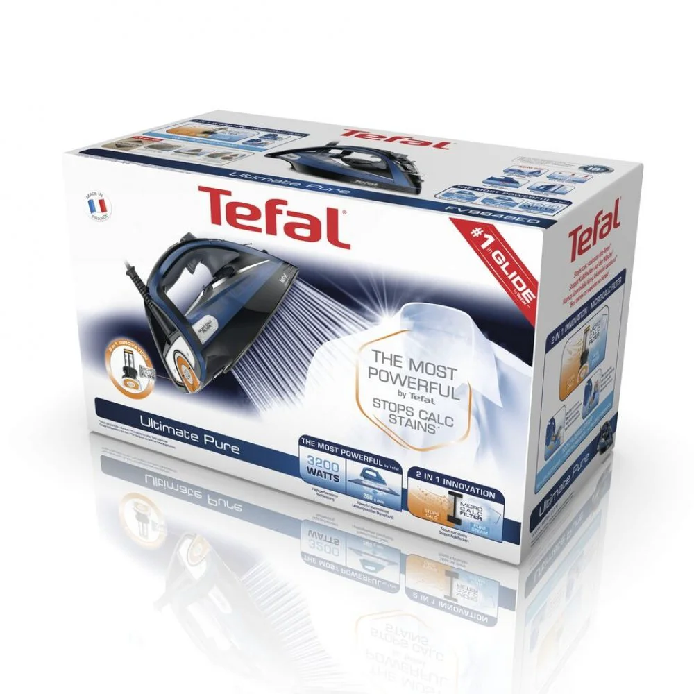 Утюг Tefal Ultimate Pure FV9848E0 черно-синий купить,0
