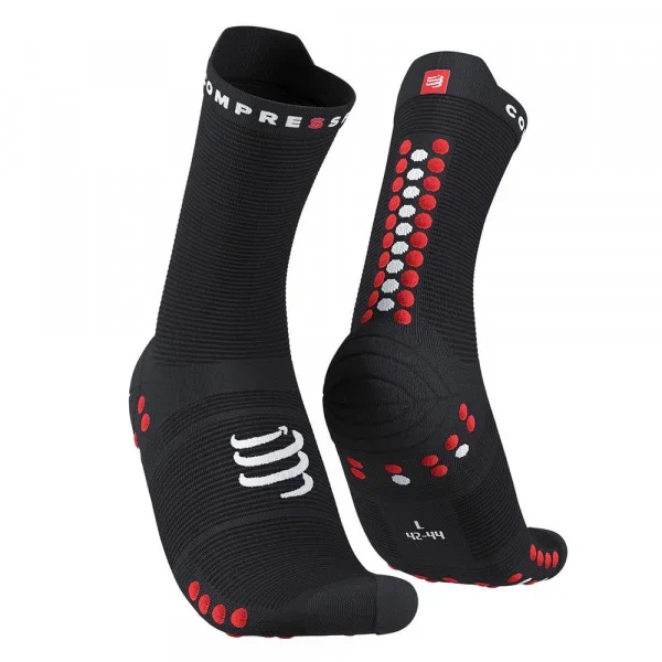 Носки Compressport Pro Racing Socks v4.0 Run High XU00046B-906 черно-красные 39-41