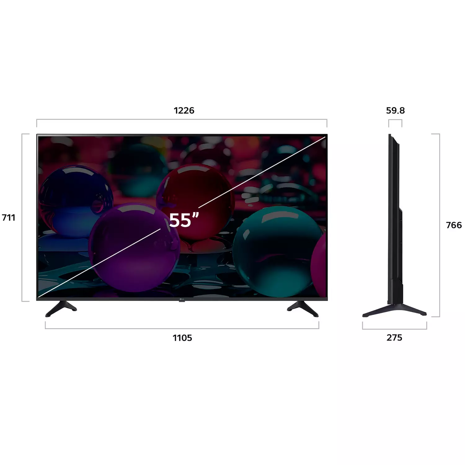 Телевизор 55" (140 см) LG 55UA73006LA LED UHD Black