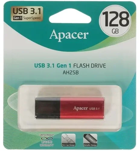 USB Flash накопитель Apacer AP128GAH25BR-1 128Gb Red - ForteMarket USB Flash накопитель Apacer AP128GAH25BR-1 128Gb Red купить,0
