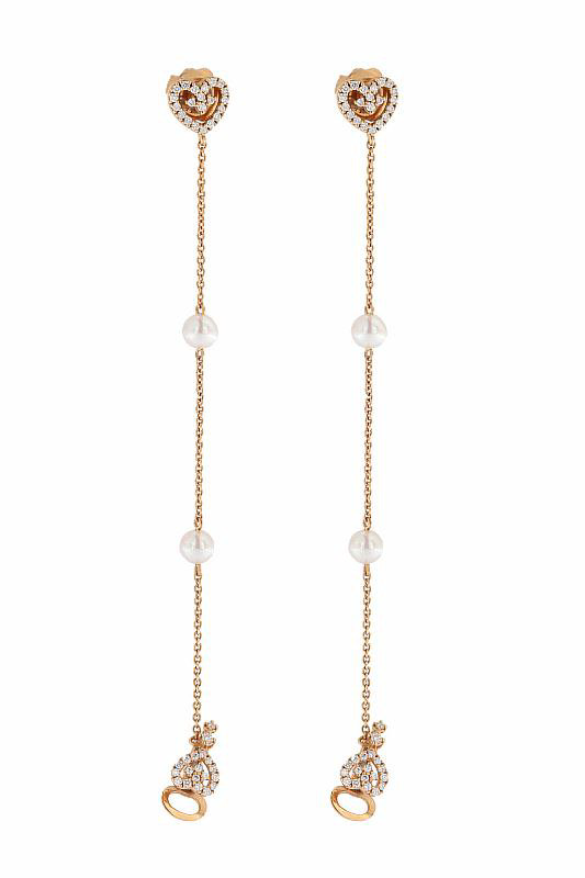 Серьги Damiani 11862/6437 д 4,6гр, 0,45гр 0,41ct. купить,NaN