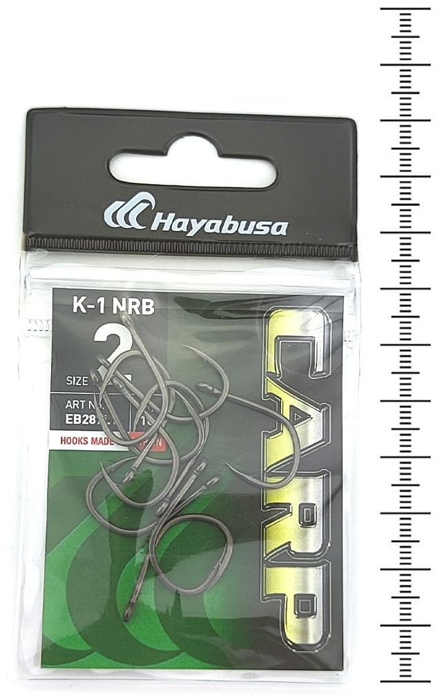 Крючок для рыбалки Hayabusa K-1 NRB №2 карповый черный 10 шт